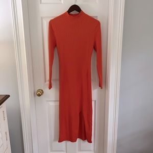 H&M Ribbed mock neck bodycon dress
